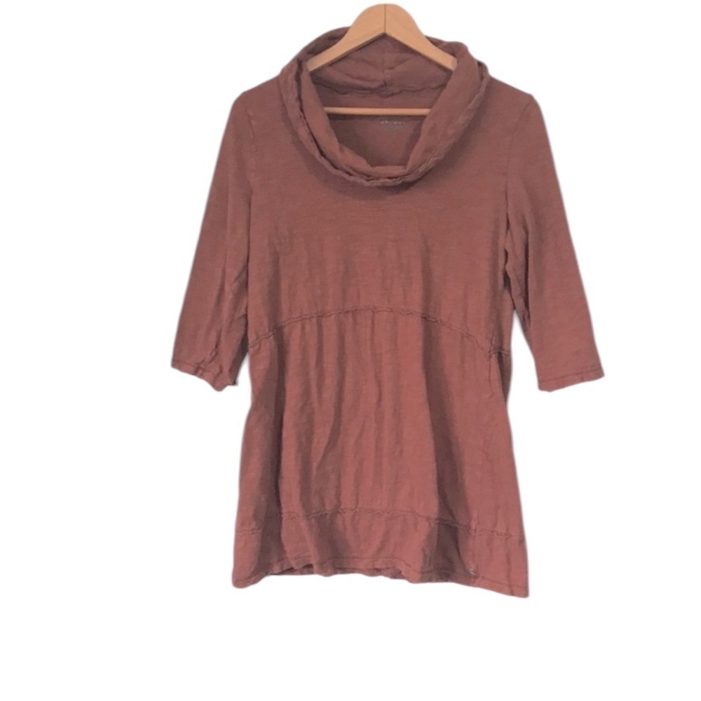 Neon Buddha cowl neck 3/4 sleeve tunic top rust colour size medium